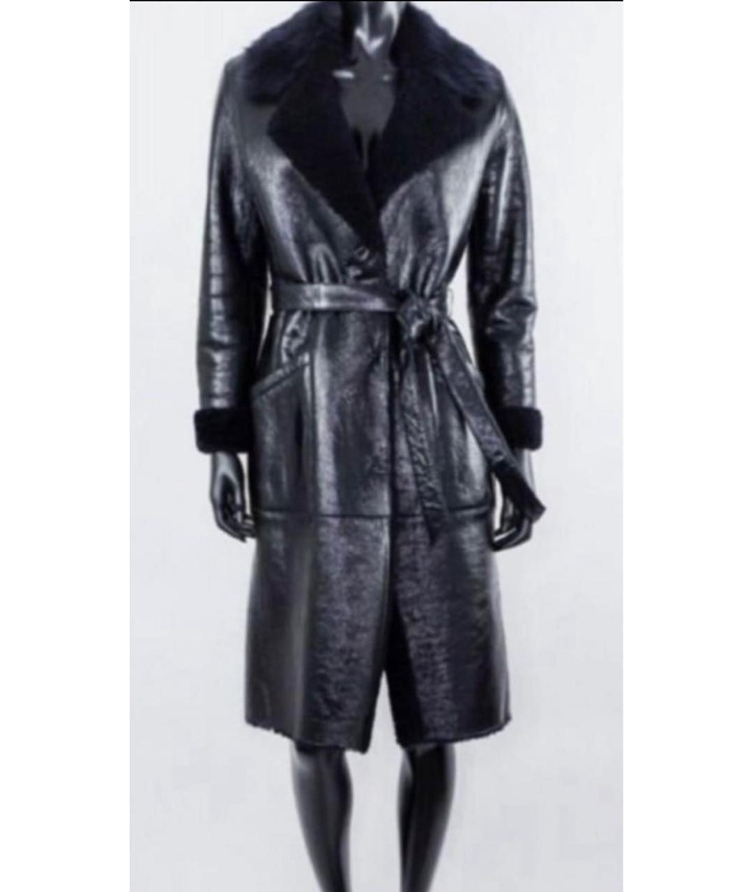 YVES SALOMON Черная кожаная дубленка, фото 2