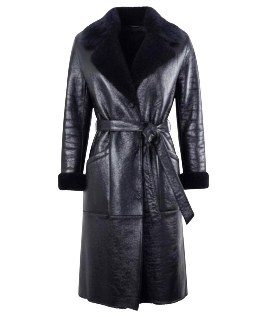 YVES SALOMON Черная кожаная дубленка, фото 1