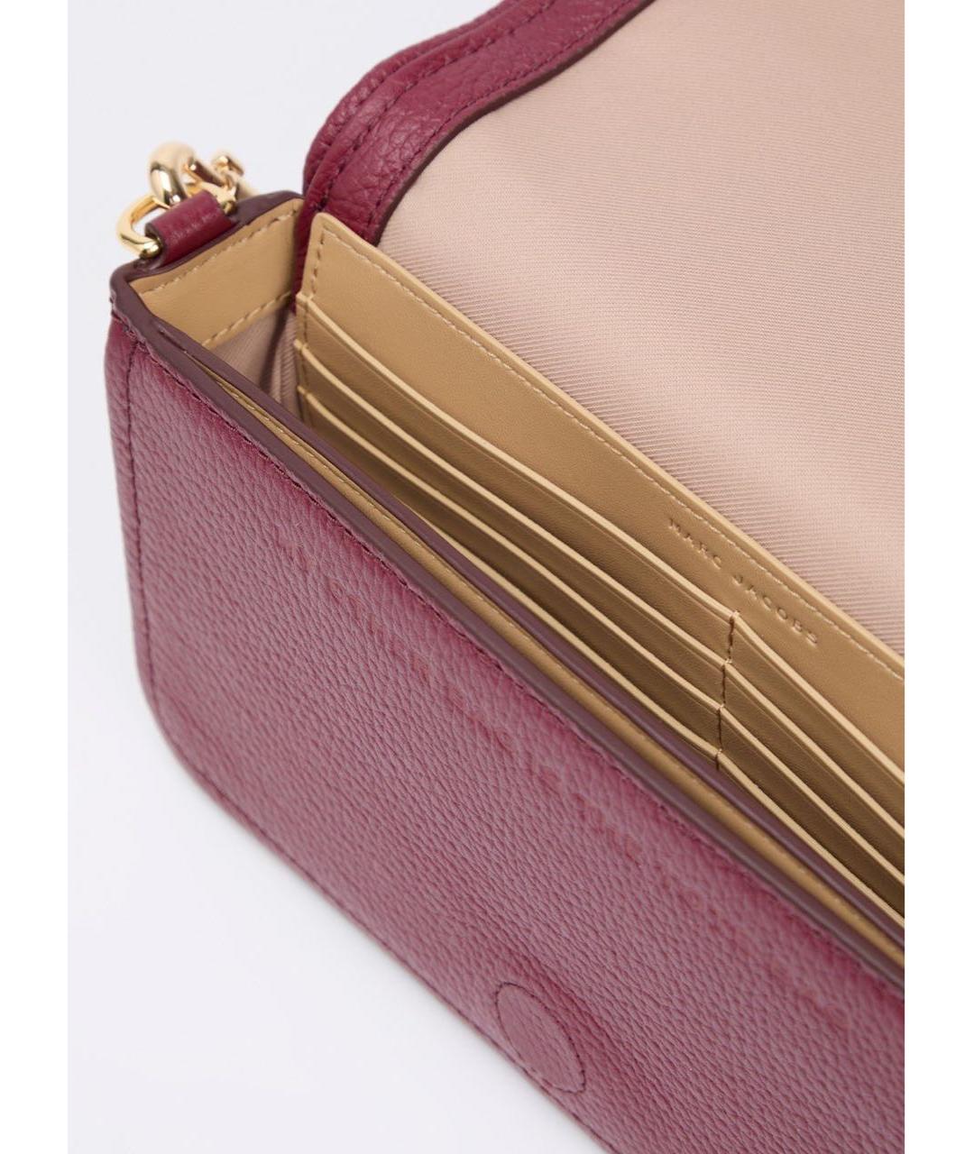 MARC JACOBS Бордовая кожаная сумка через плечо, фото 3