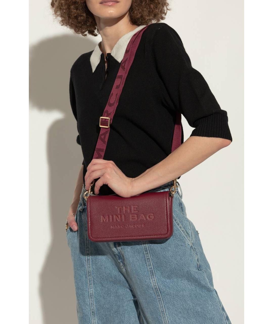 MARC JACOBS Бордовая кожаная сумка через плечо, фото 2