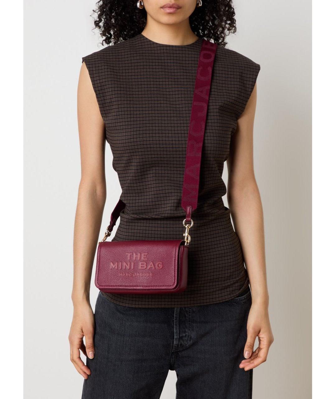 MARC JACOBS Бордовая кожаная сумка через плечо, фото 5