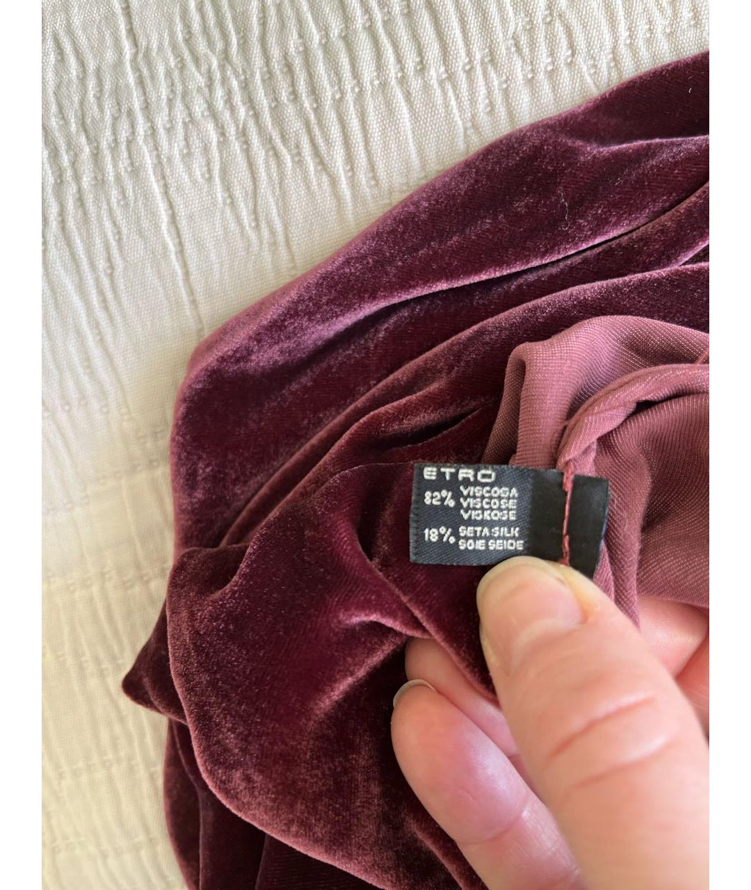 ETRO Бордовый бархатный жакет/пиджак, фото 7