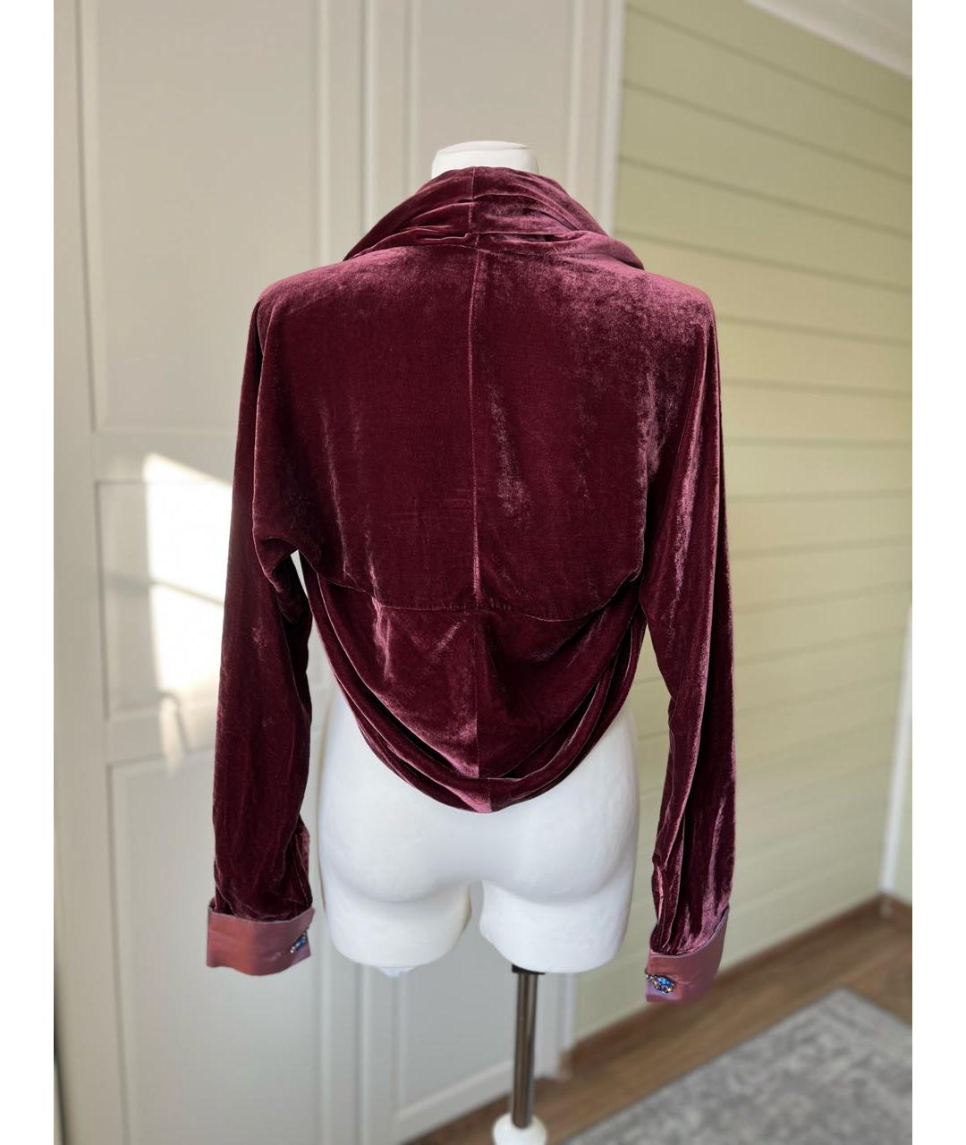 ETRO Бордовый бархатный жакет/пиджак, фото 4