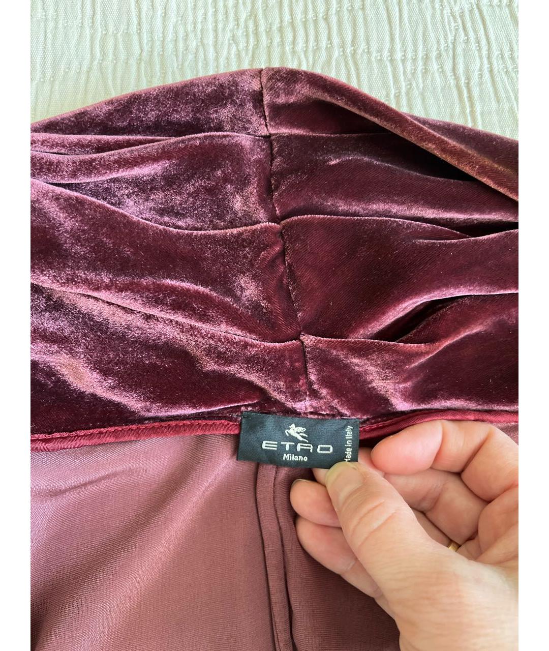 ETRO Бордовый бархатный жакет/пиджак, фото 6