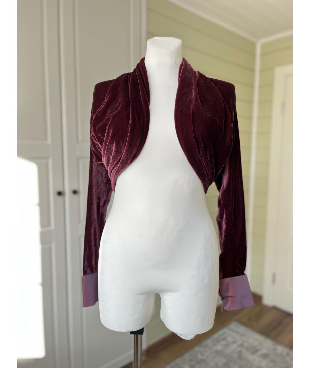ETRO Бордовый бархатный жакет/пиджак, фото 9