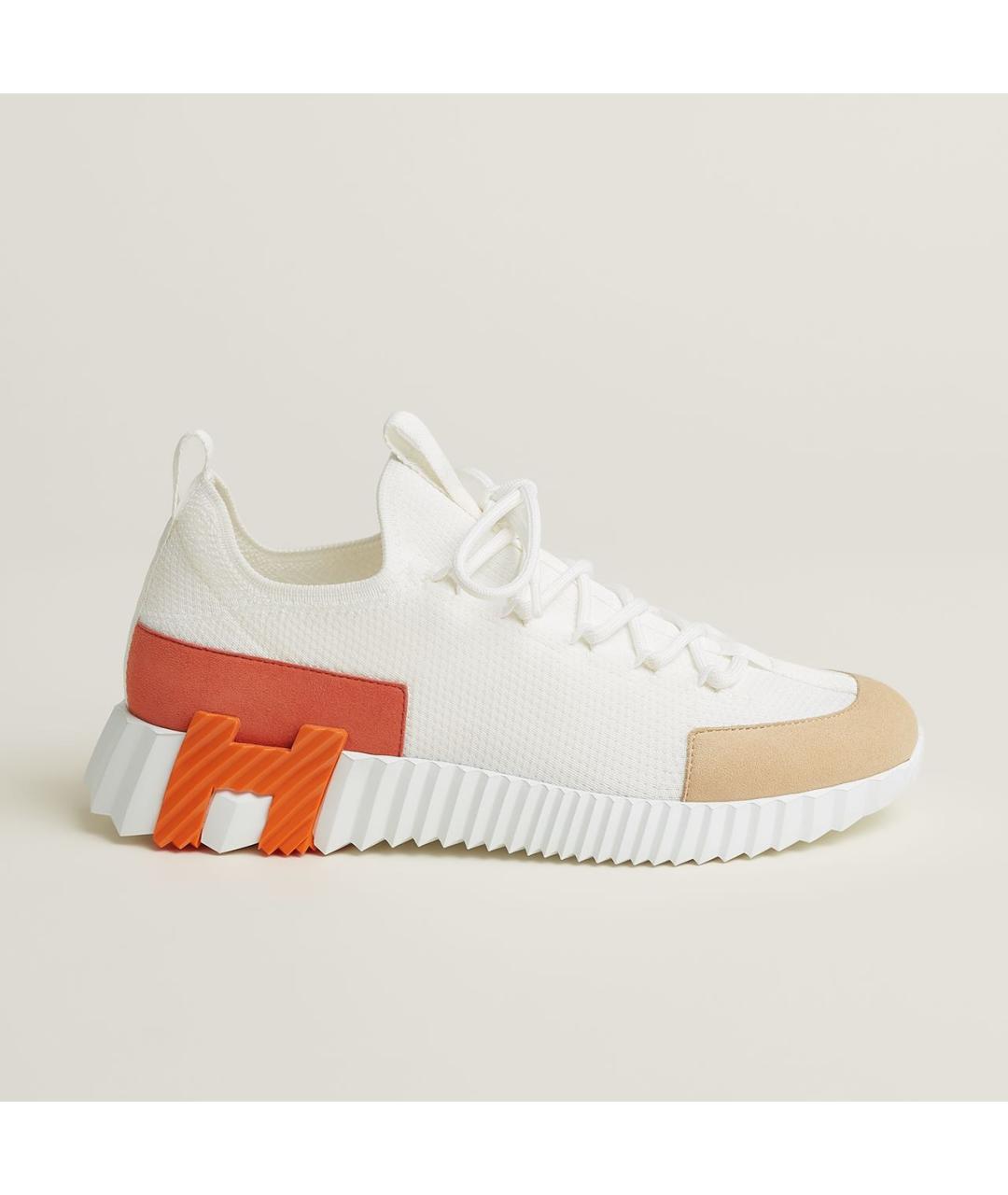 HERMES Белые текстильные кроссовки, фото 8