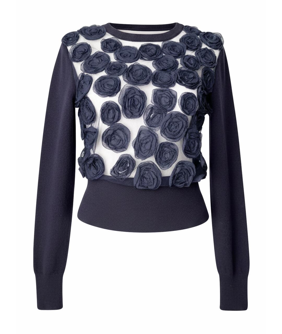 VALENTINO Темно-синий шерстяной джемпер / свитер, фото 1