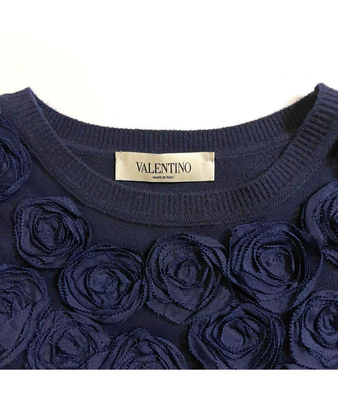 VALENTINO Темно-синий шерстяной джемпер / свитер, фото 4