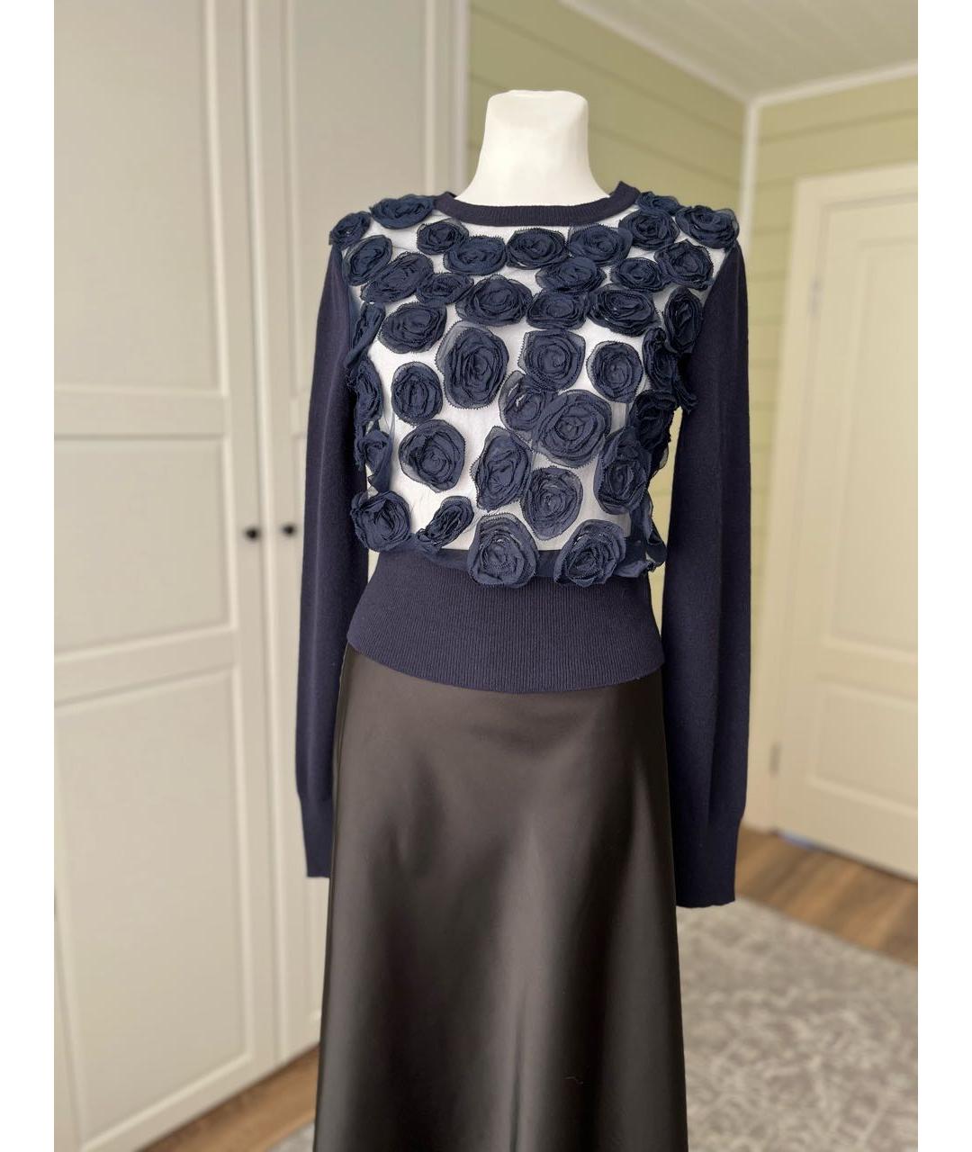 VALENTINO Темно-синий шерстяной джемпер / свитер, фото 9