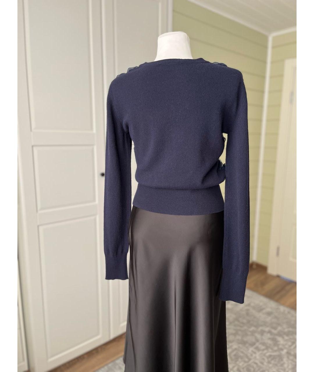 VALENTINO Темно-синий шерстяной джемпер / свитер, фото 3
