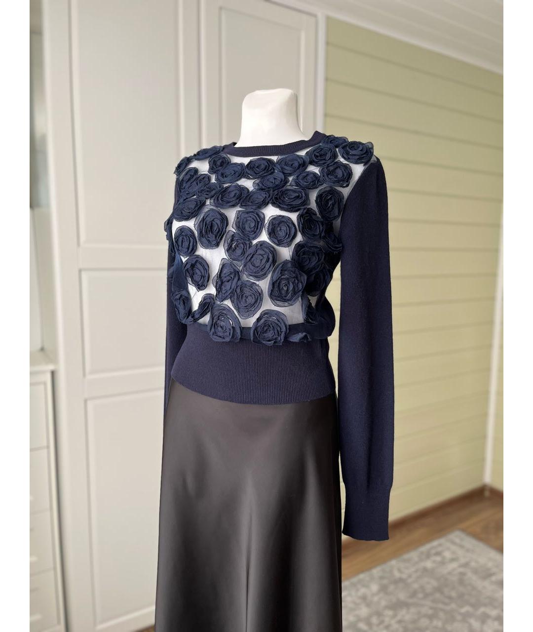 VALENTINO Темно-синий шерстяной джемпер / свитер, фото 2