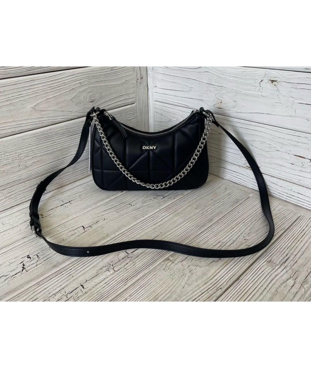 DKNY Черная сумка через плечо из искусственной кожи, фото 3