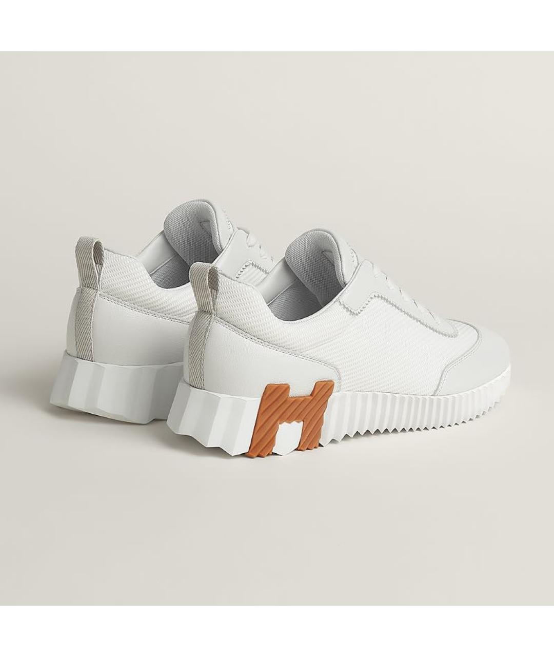 HERMES Белые кожаные кроссовки, фото 3
