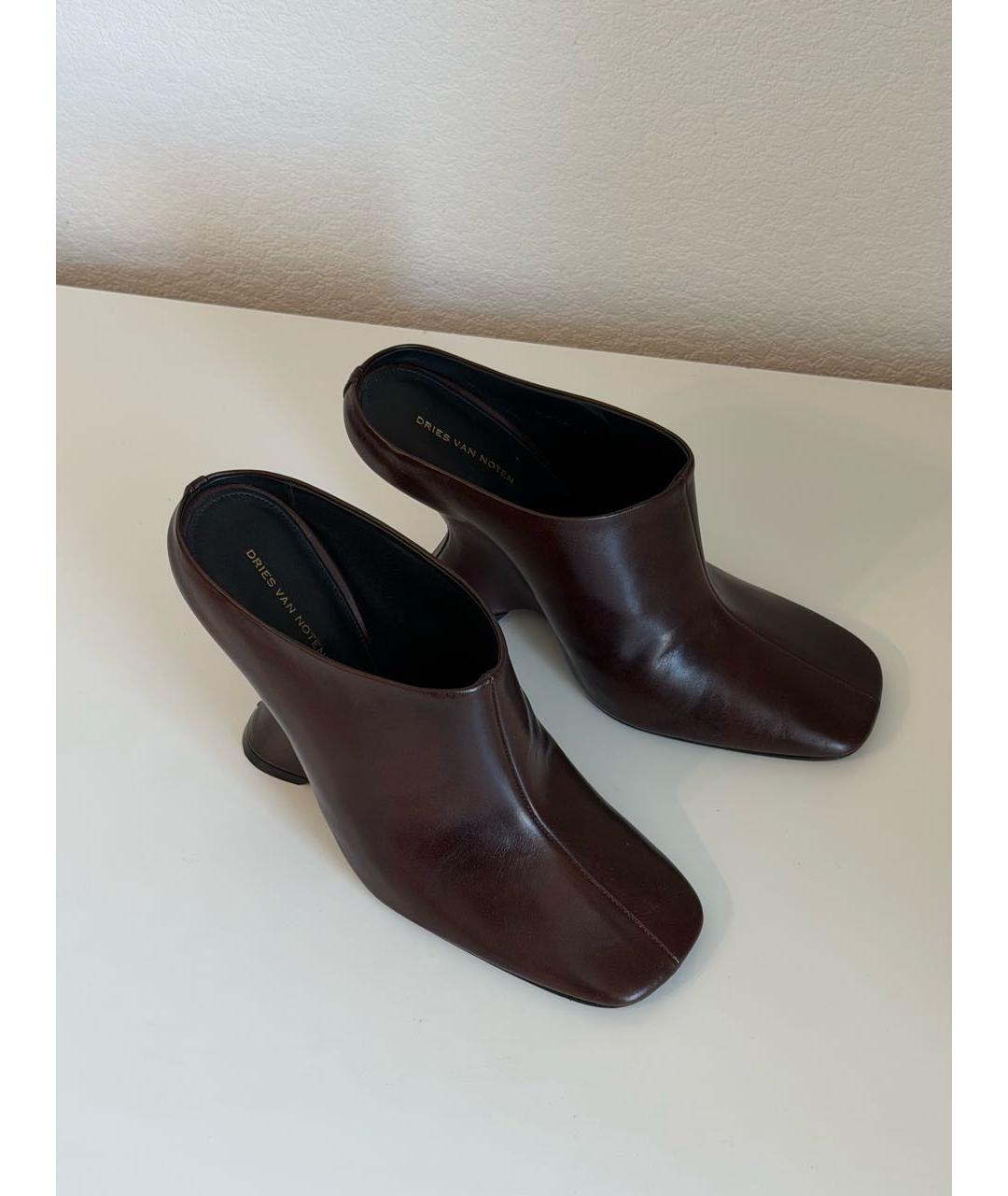 DRIES VAN NOTEN Коричневые кожаные туфли, фото 6