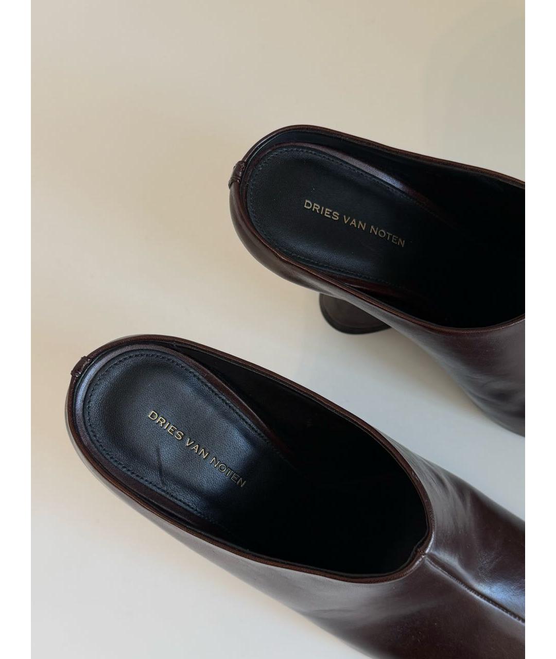 DRIES VAN NOTEN Коричневые кожаные туфли, фото 3