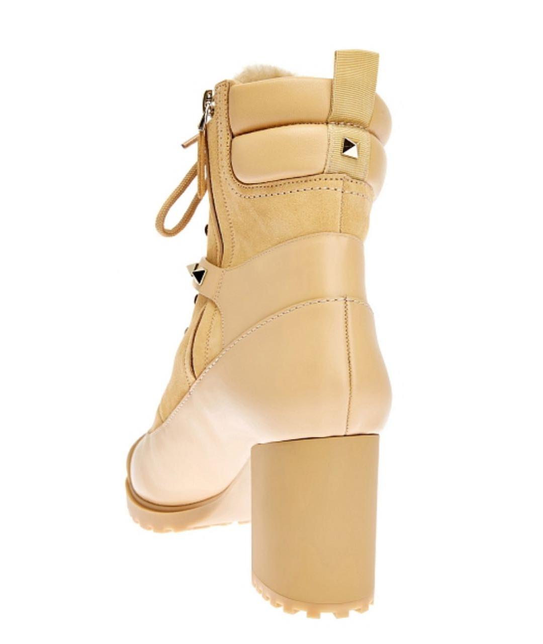 VALENTINO Бежевые кожаные ботильоны, фото 4