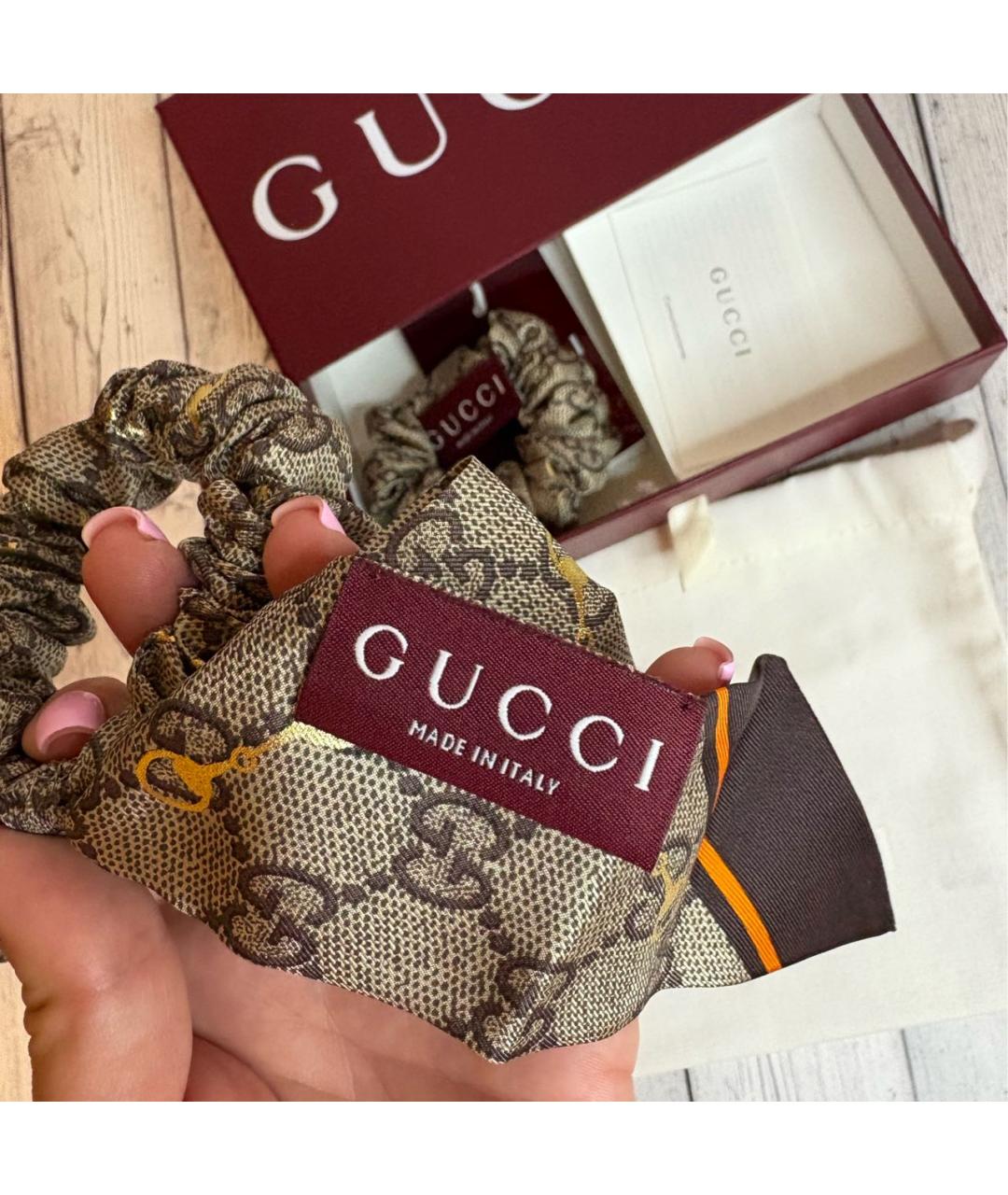 GUCCI Коричневая резинка, фото 5