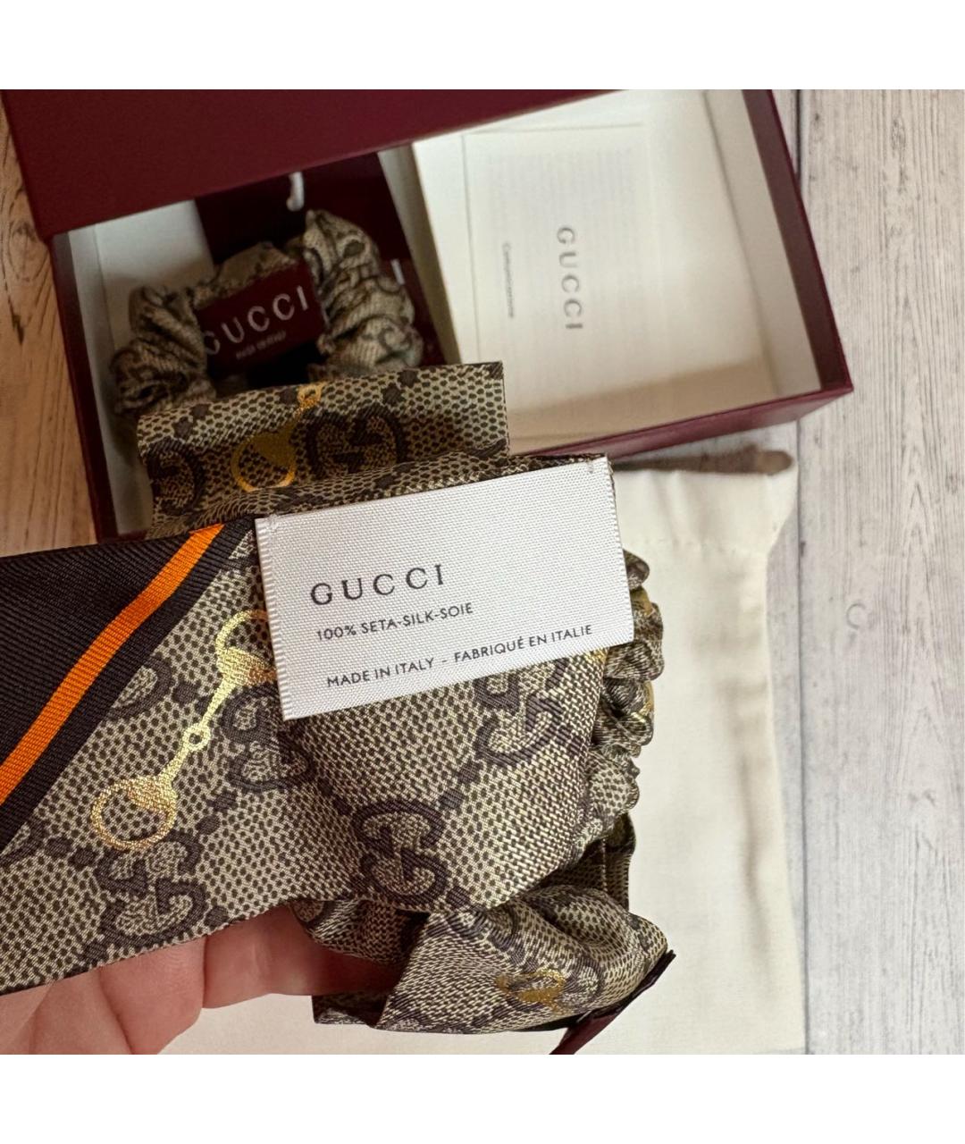 GUCCI Коричневая резинка, фото 4
