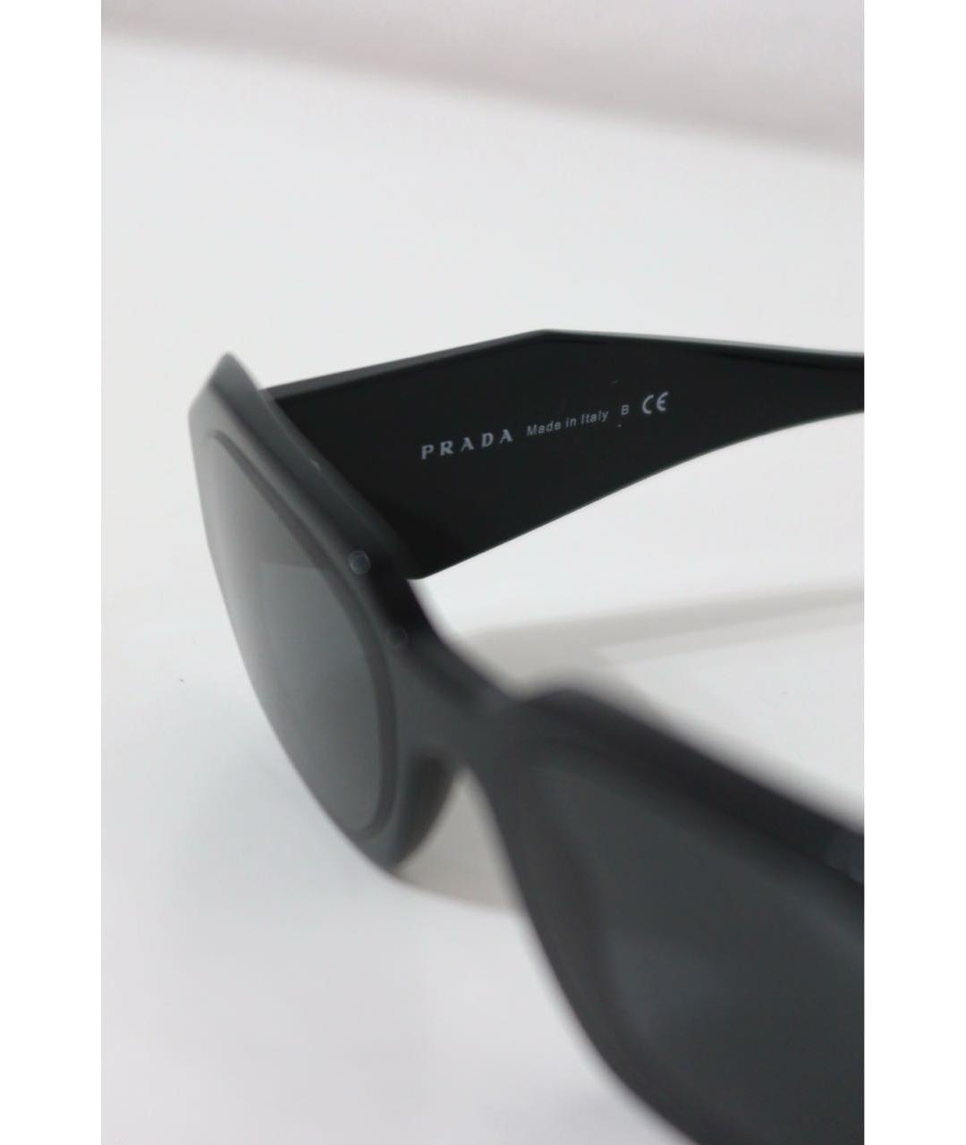 PRADA Черные пластиковые солнцезащитные очки, фото 8