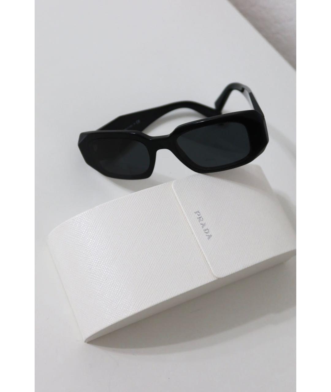 PRADA Черные пластиковые солнцезащитные очки, фото 7