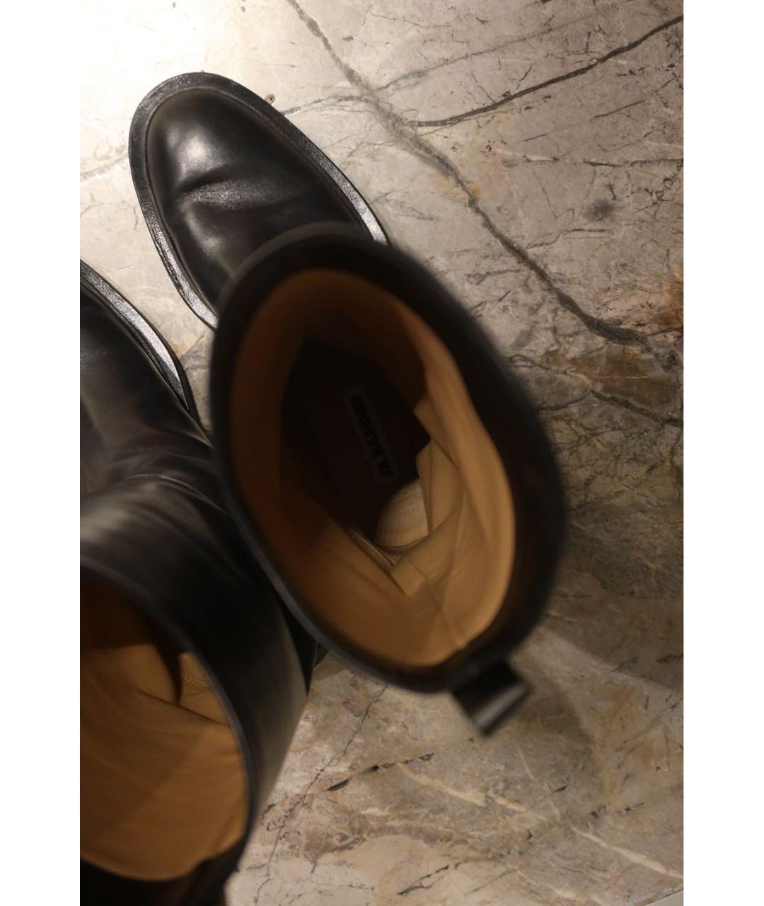 JIL SANDER Черные кожаные сапоги, фото 6