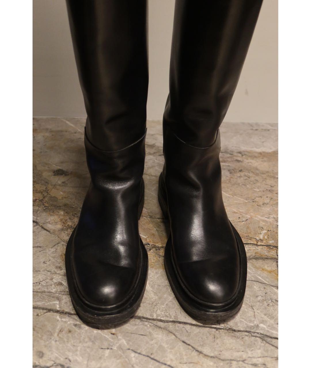 JIL SANDER Черные кожаные сапоги, фото 3