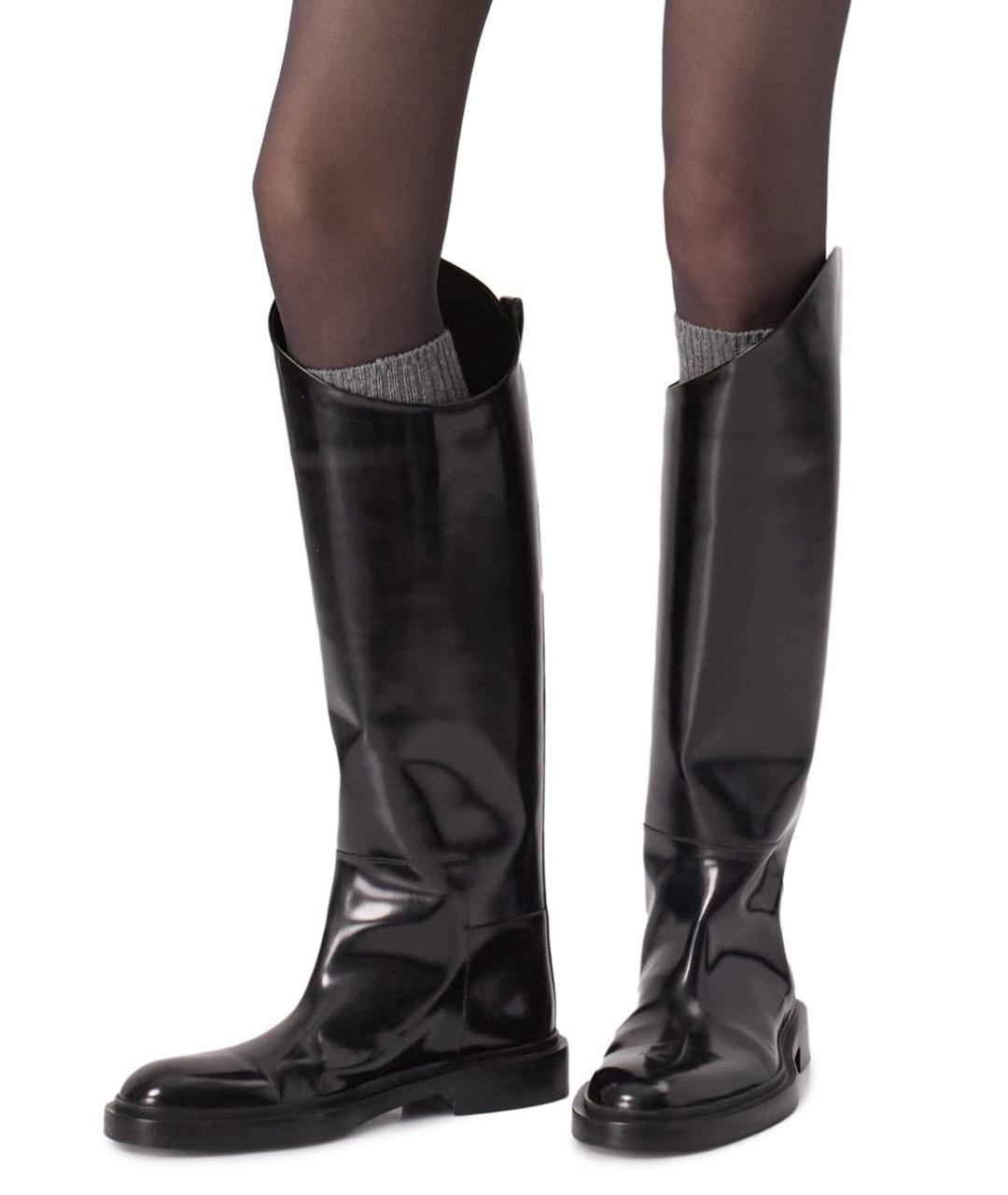 JIL SANDER Черные кожаные сапоги, фото 5