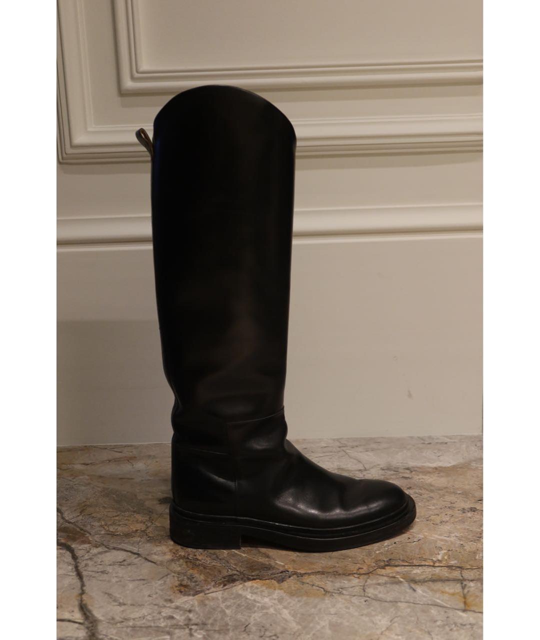 JIL SANDER Черные кожаные сапоги, фото 9