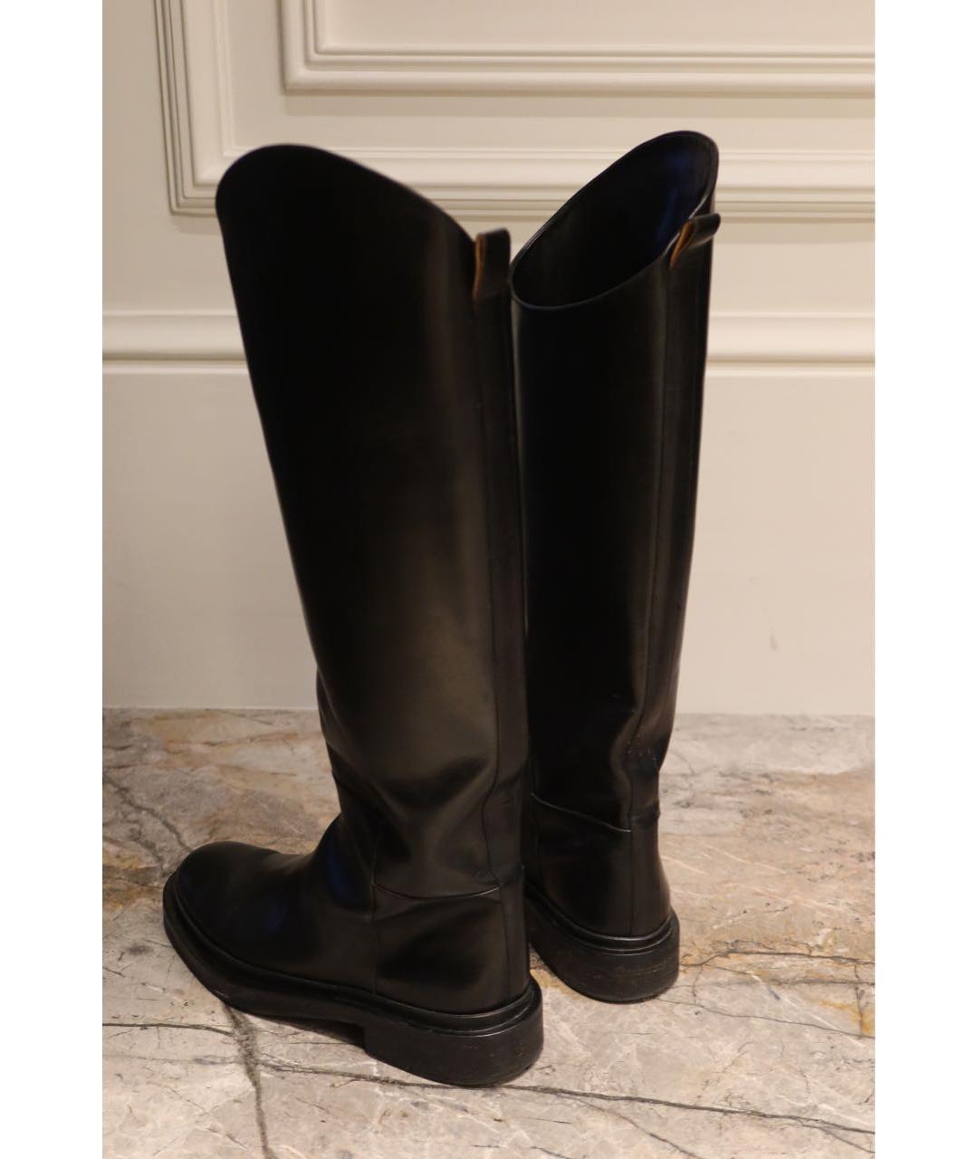 JIL SANDER Черные кожаные сапоги, фото 4