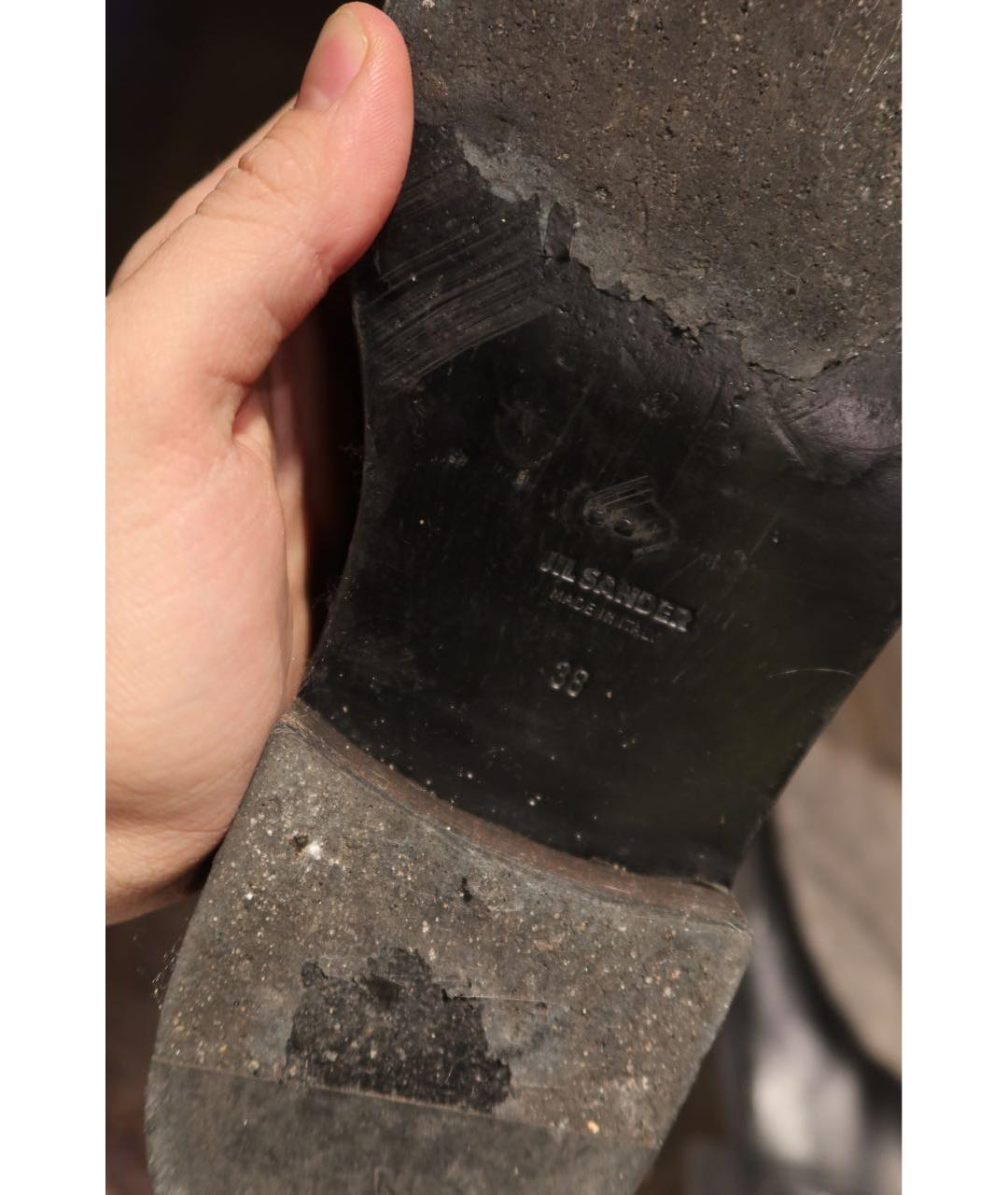 JIL SANDER Черные кожаные сапоги, фото 8