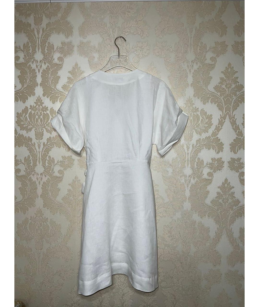 EQUIPMENT Белое льняное повседневное платье, фото 8