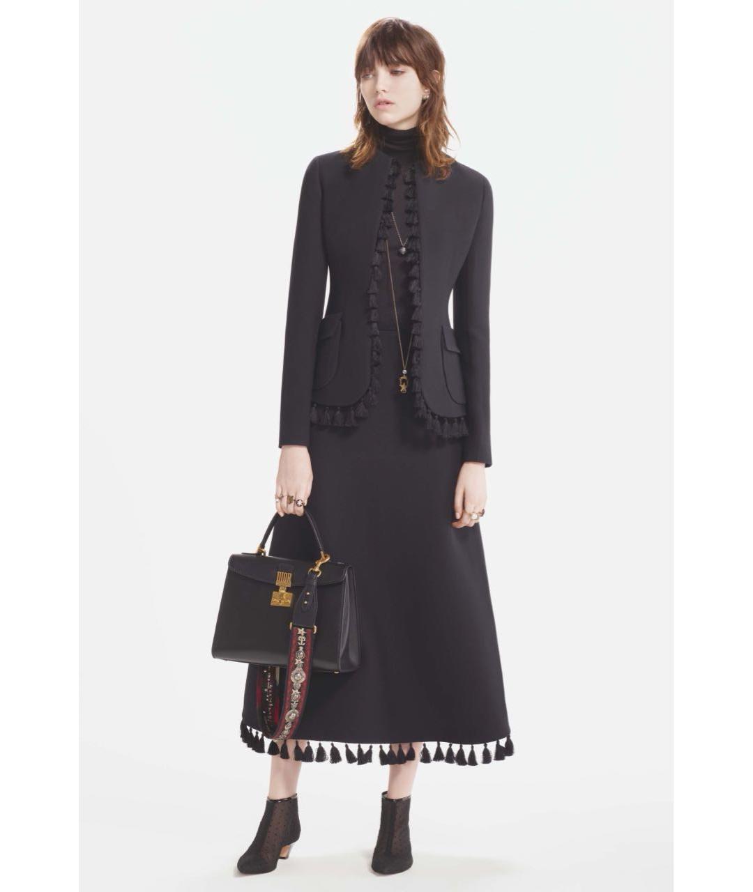 CHRISTIAN DIOR Черная кожаная сумка с короткими ручками, фото 5