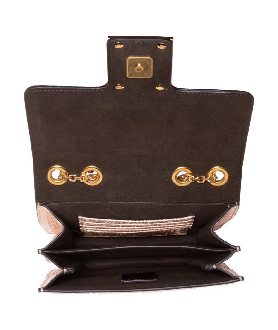 FENDI Розовая сумка через плечо из экзотической кожи, фото 4