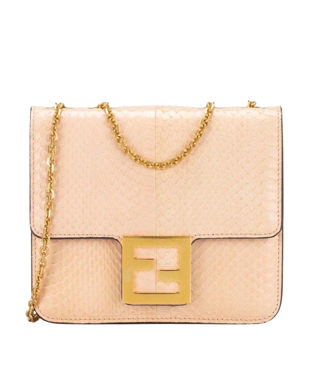 FENDI Розовая сумка через плечо из экзотической кожи, фото 1