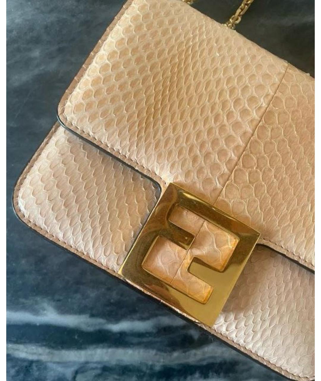 FENDI Розовая сумка через плечо из экзотической кожи, фото 5