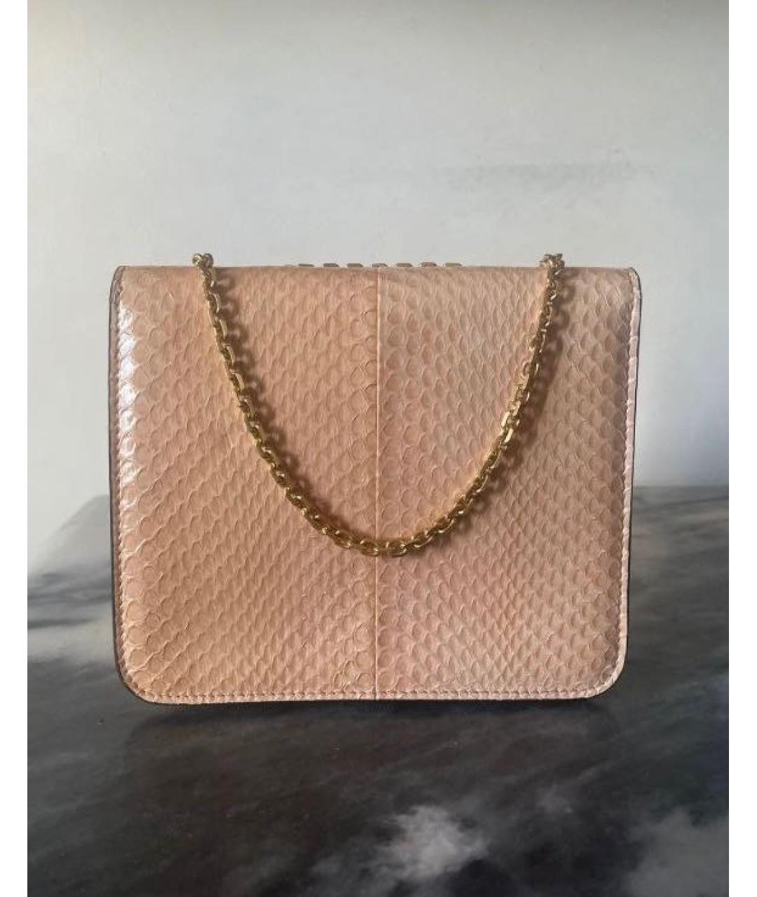 FENDI Розовая сумка через плечо из экзотической кожи, фото 8