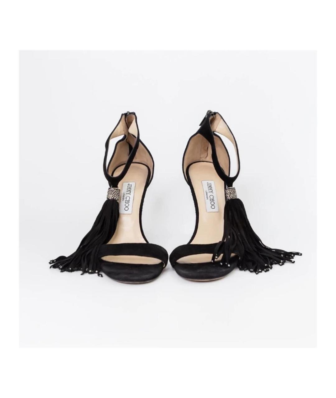 JIMMY CHOO Черные замшевые босоножки, фото 4