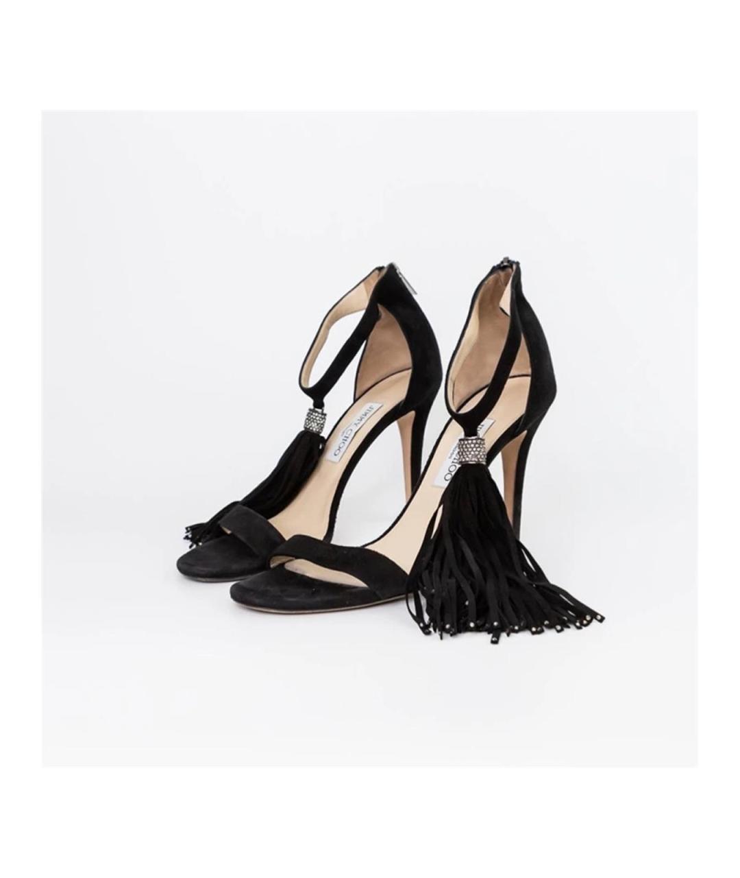 JIMMY CHOO Черные замшевые босоножки, фото 3