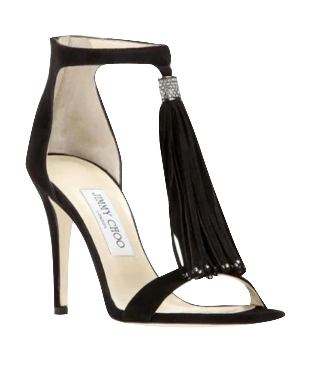 JIMMY CHOO Черные замшевые босоножки, фото 1