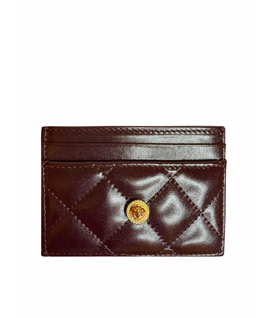 VERSACE Бордовый кожаный кардхолдер, фото 7