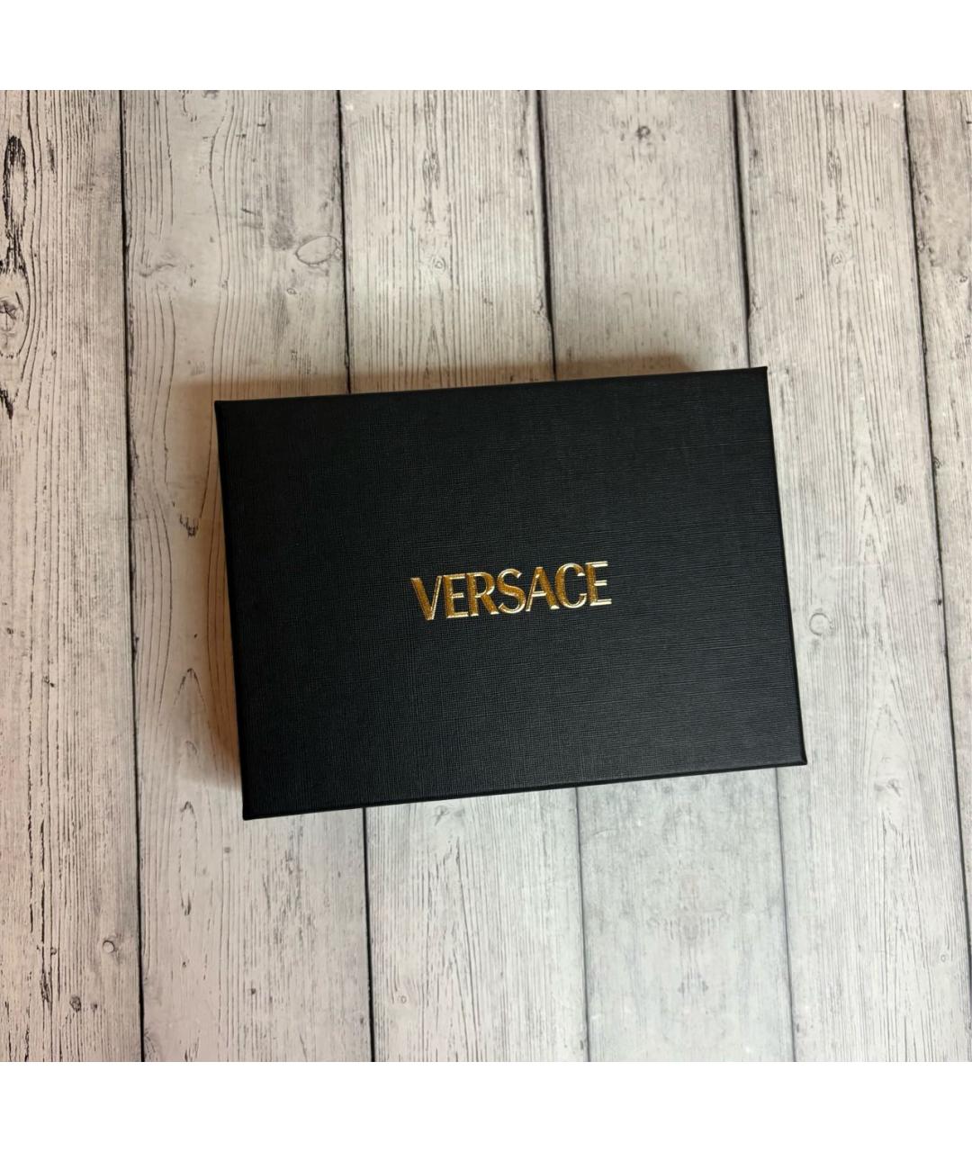 VERSACE Бордовый кожаный кардхолдер, фото 6