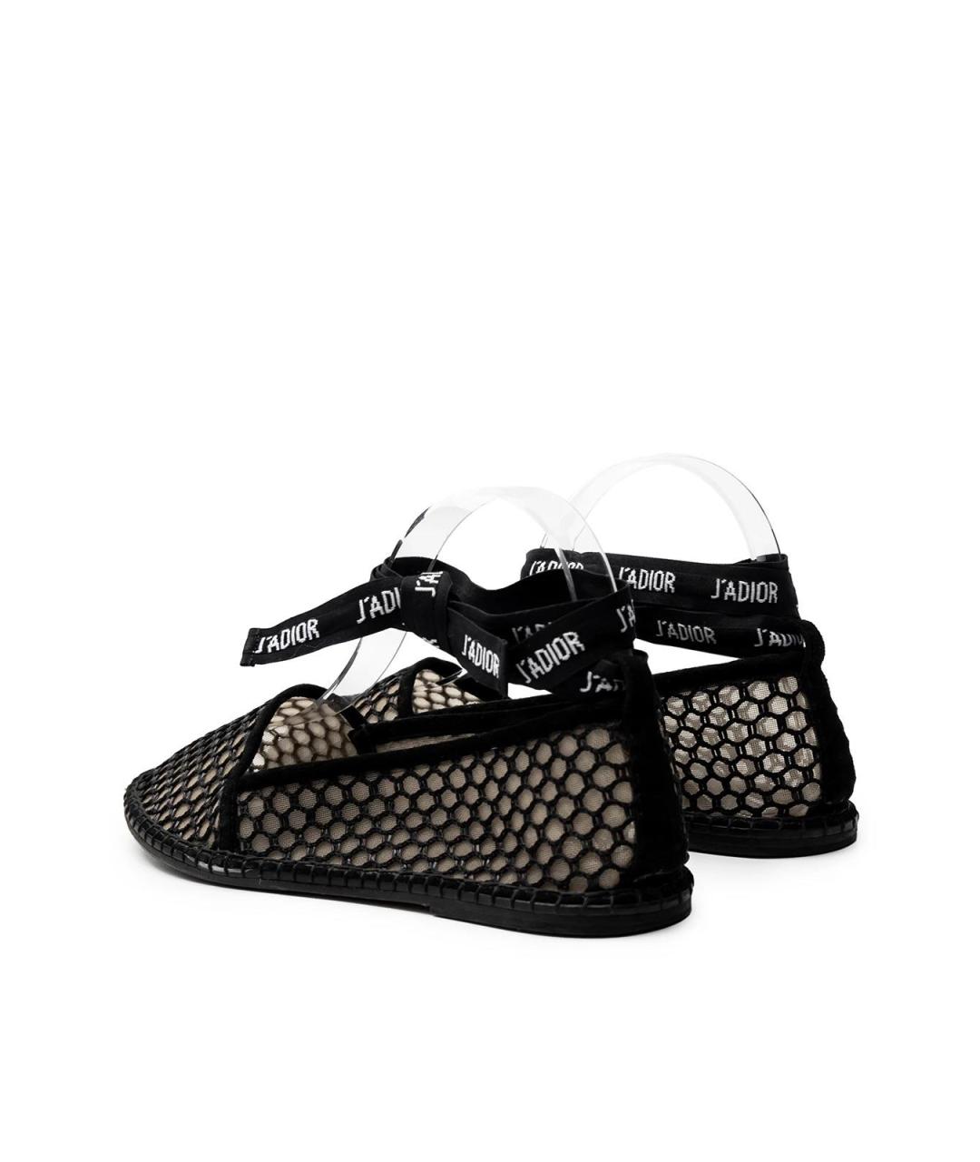 CHRISTIAN DIOR Черные текстильные балетки, фото 3