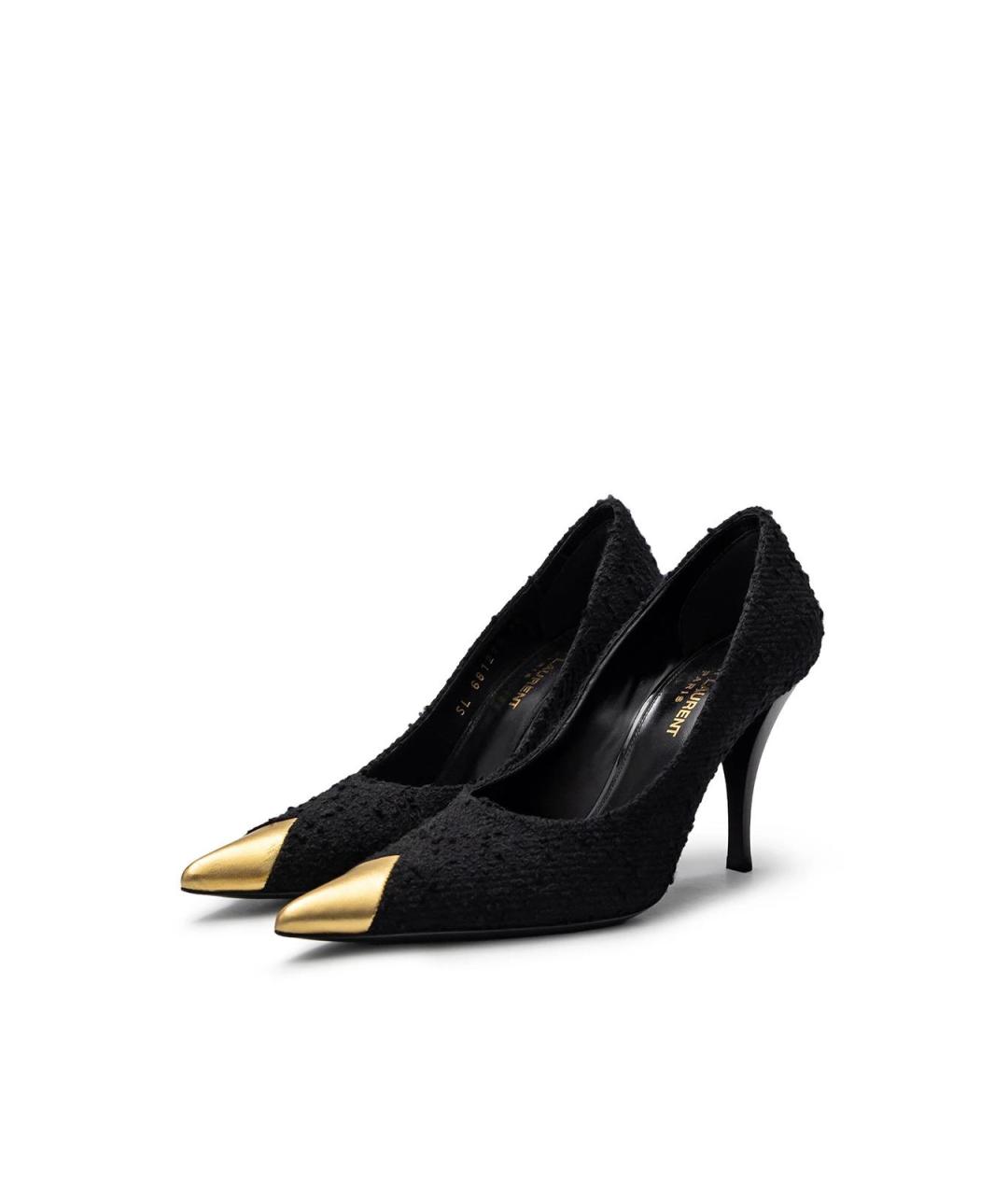 SAINT LAURENT Черные текстильные туфли, фото 2