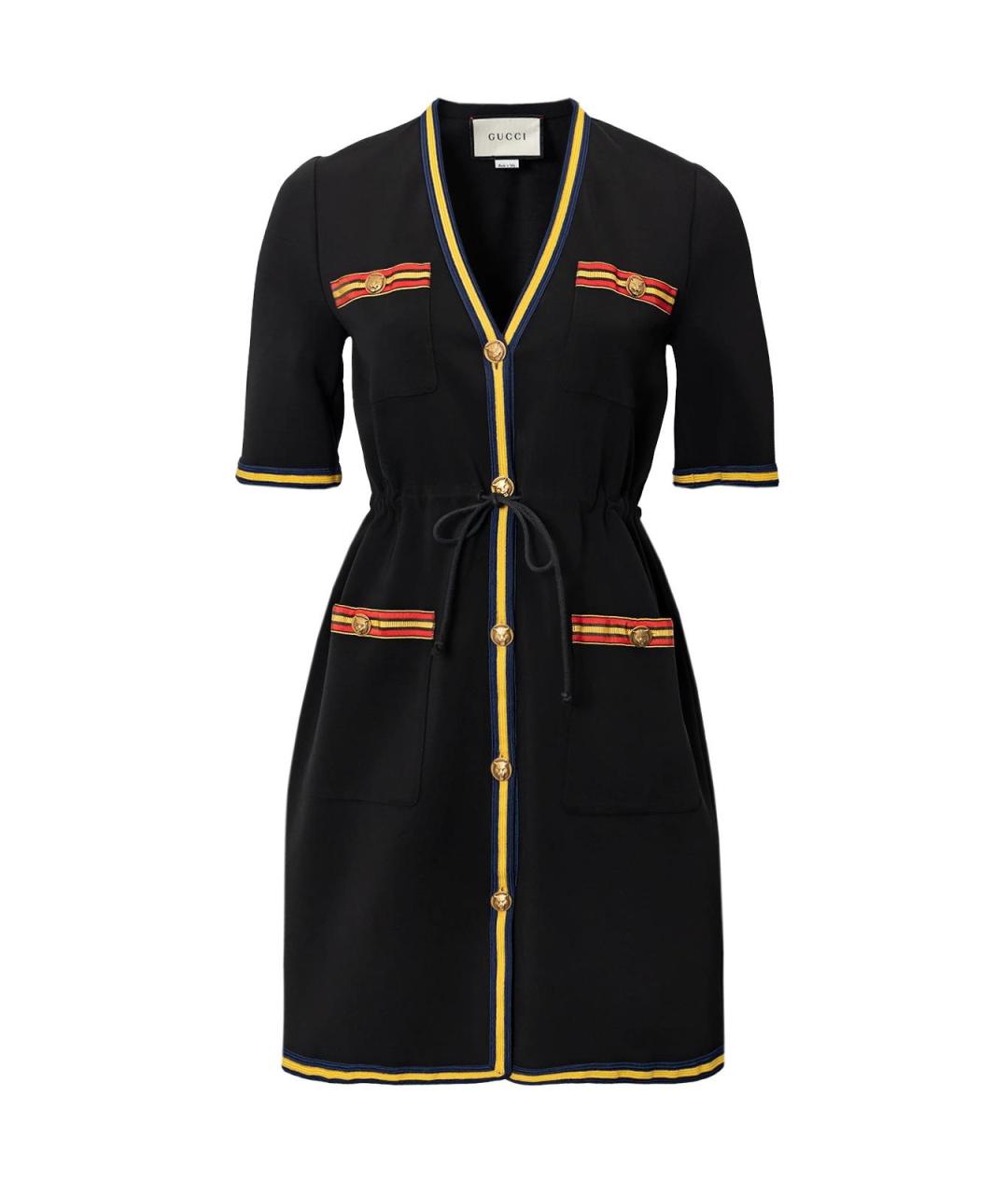 GUCCI Черное вискозное повседневное платье, фото 1