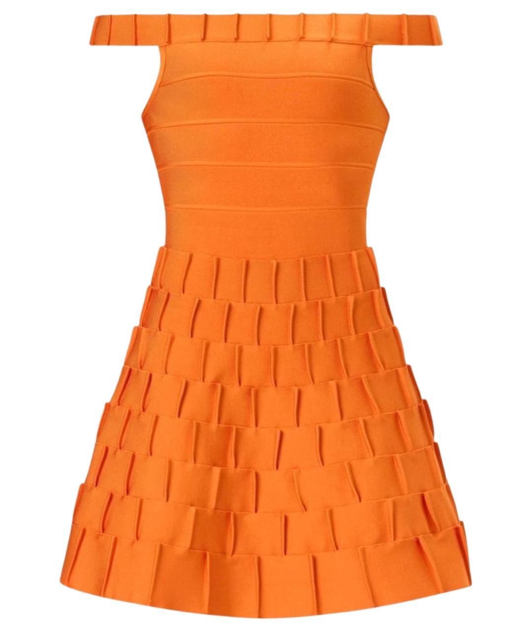 HERVE LEGER Оранжевое коктейльное платье, фото 1