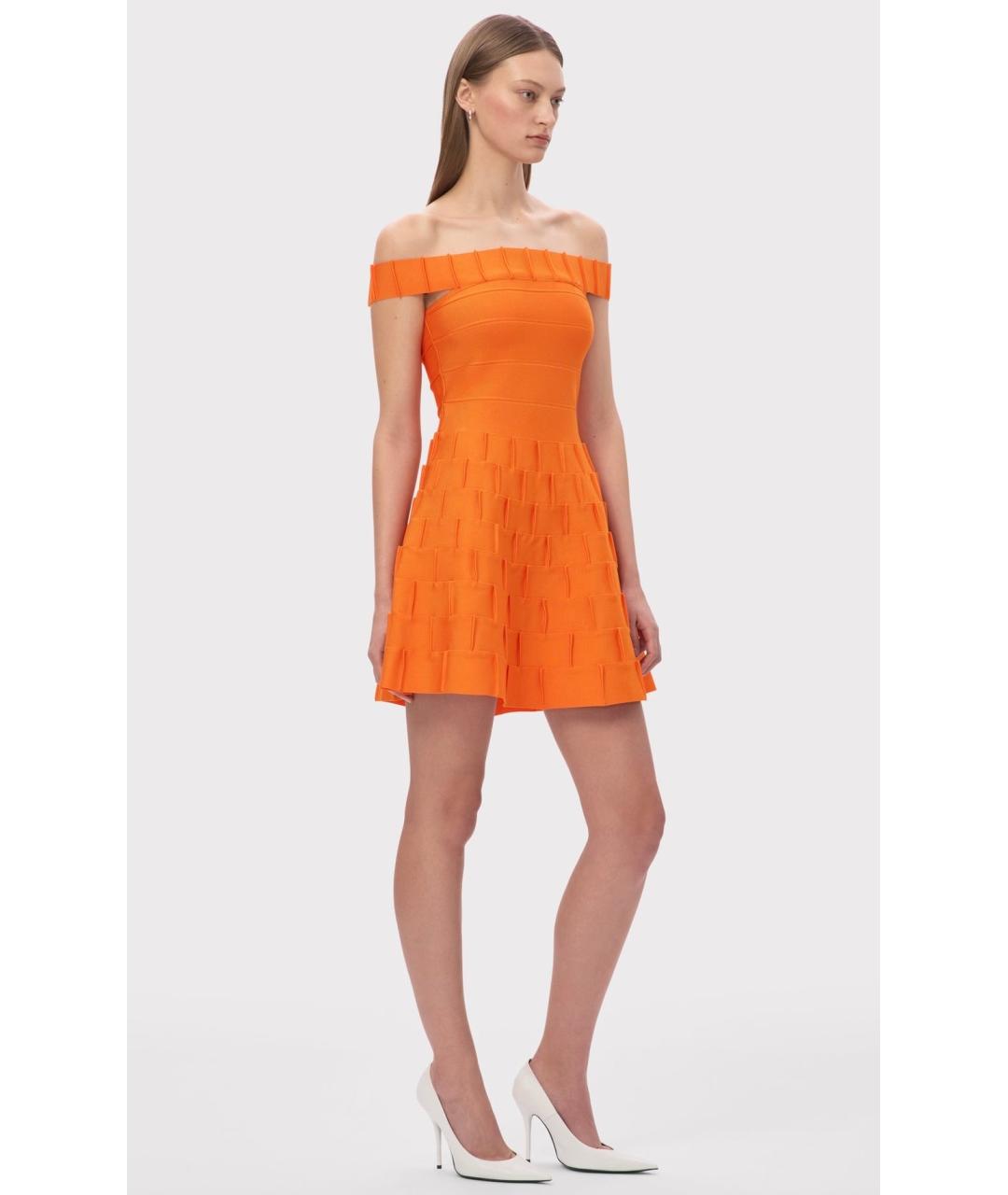 HERVE LEGER Оранжевое коктейльное платье, фото 6