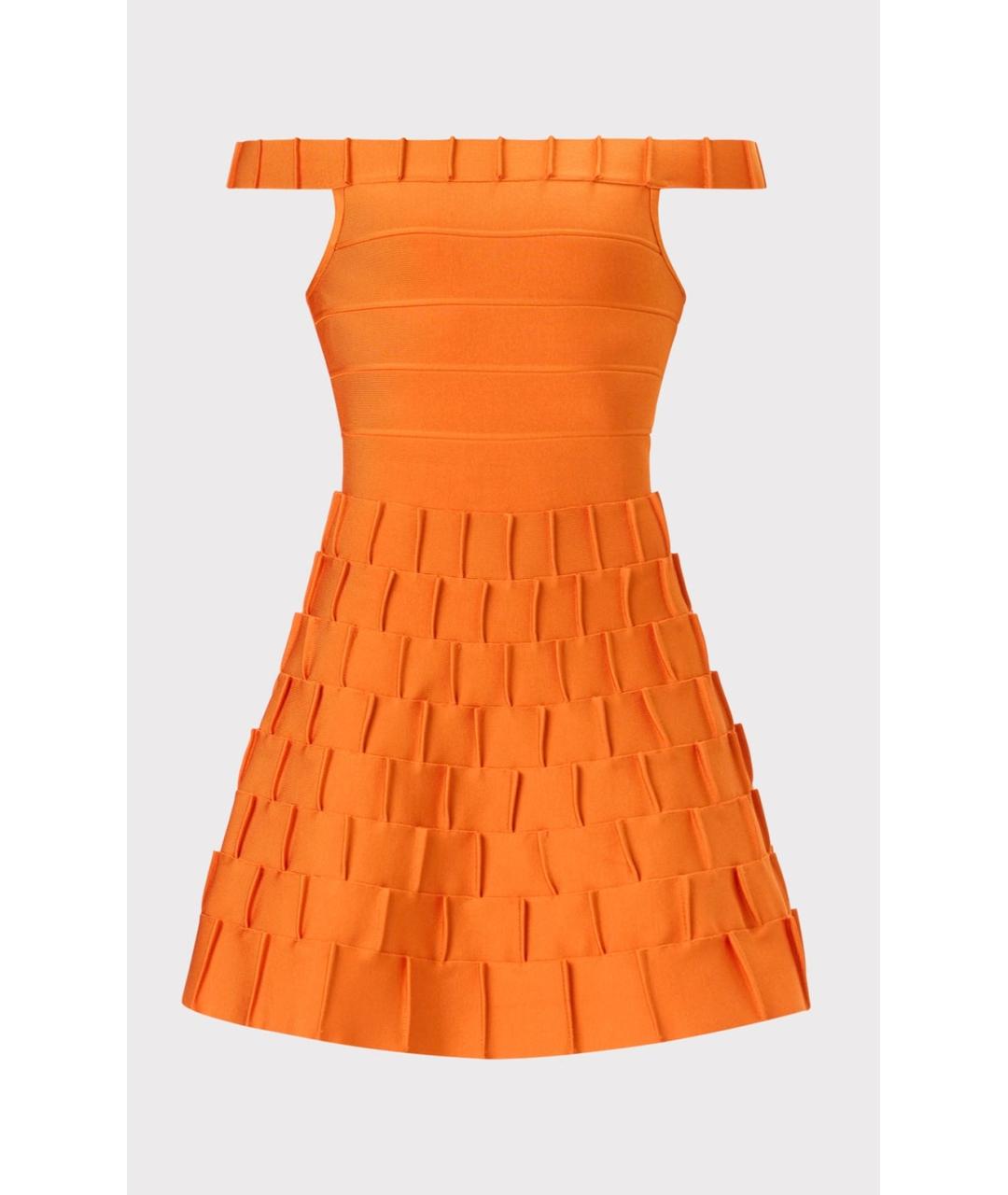 HERVE LEGER Оранжевое коктейльное платье, фото 8