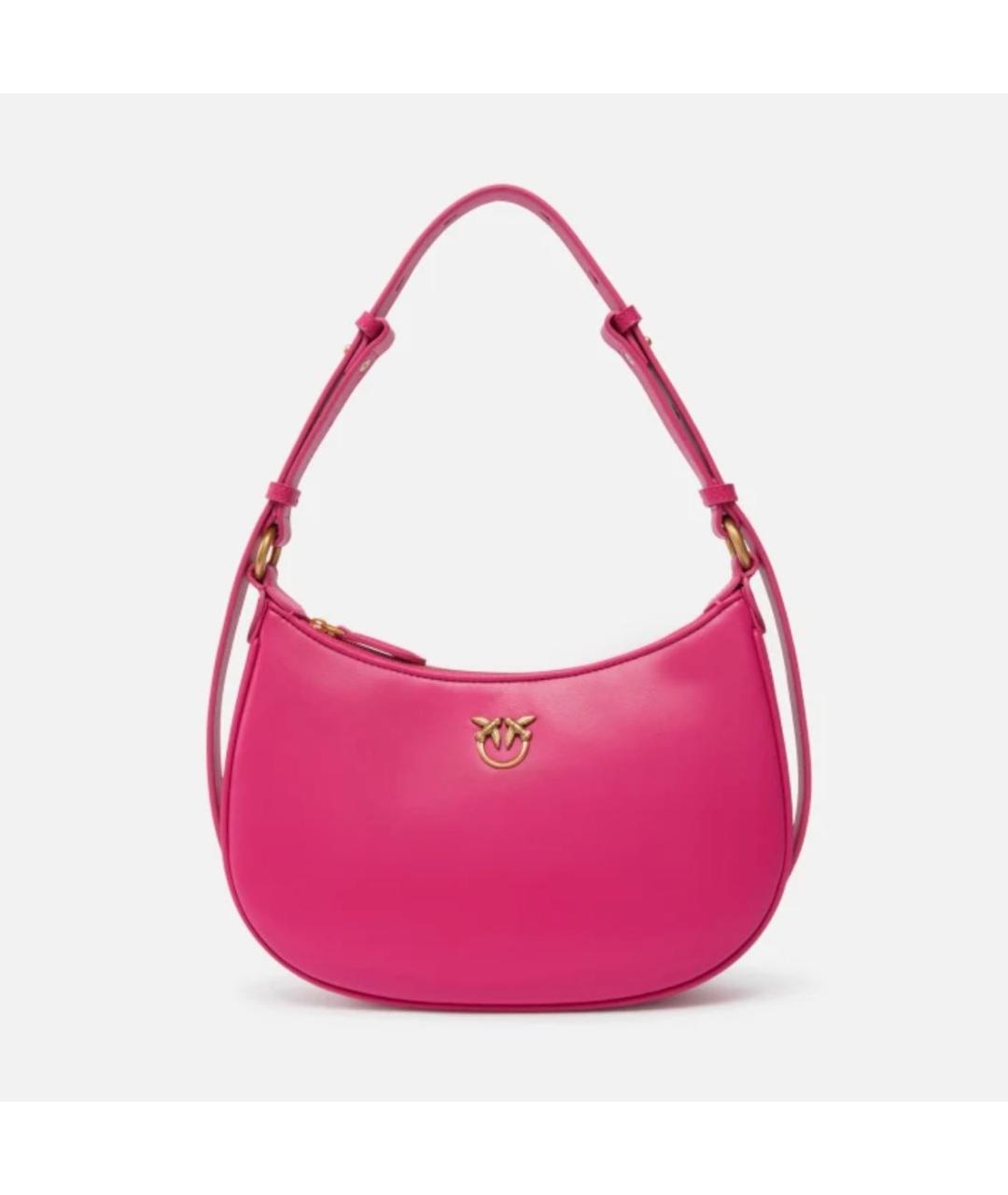 PINKO Фуксия кожаная сумка через плечо, фото 9