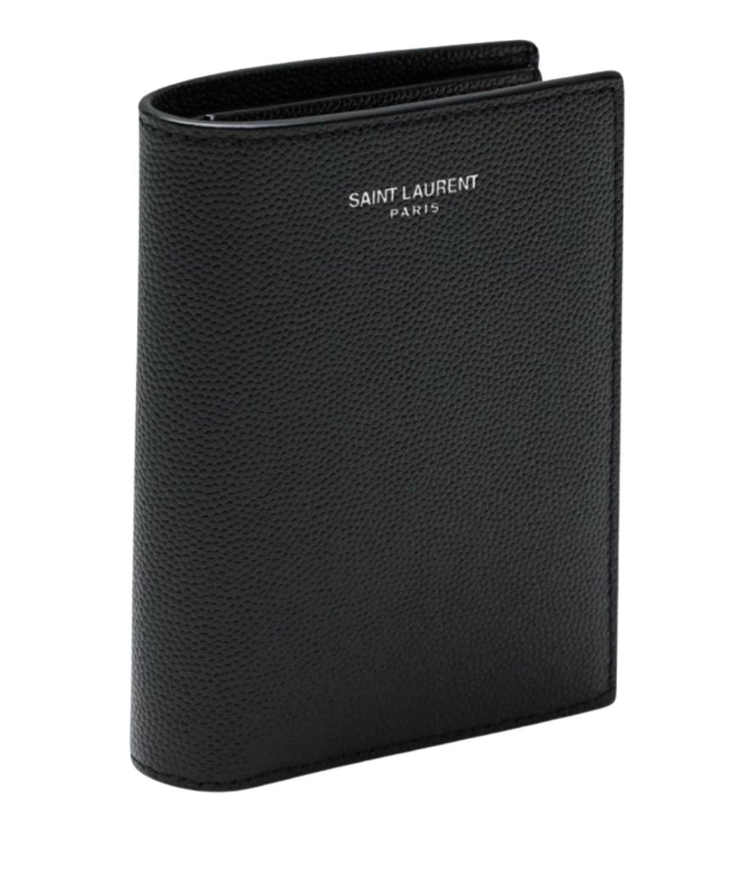 SAINT LAURENT Черный кожаный кошелек, фото 1