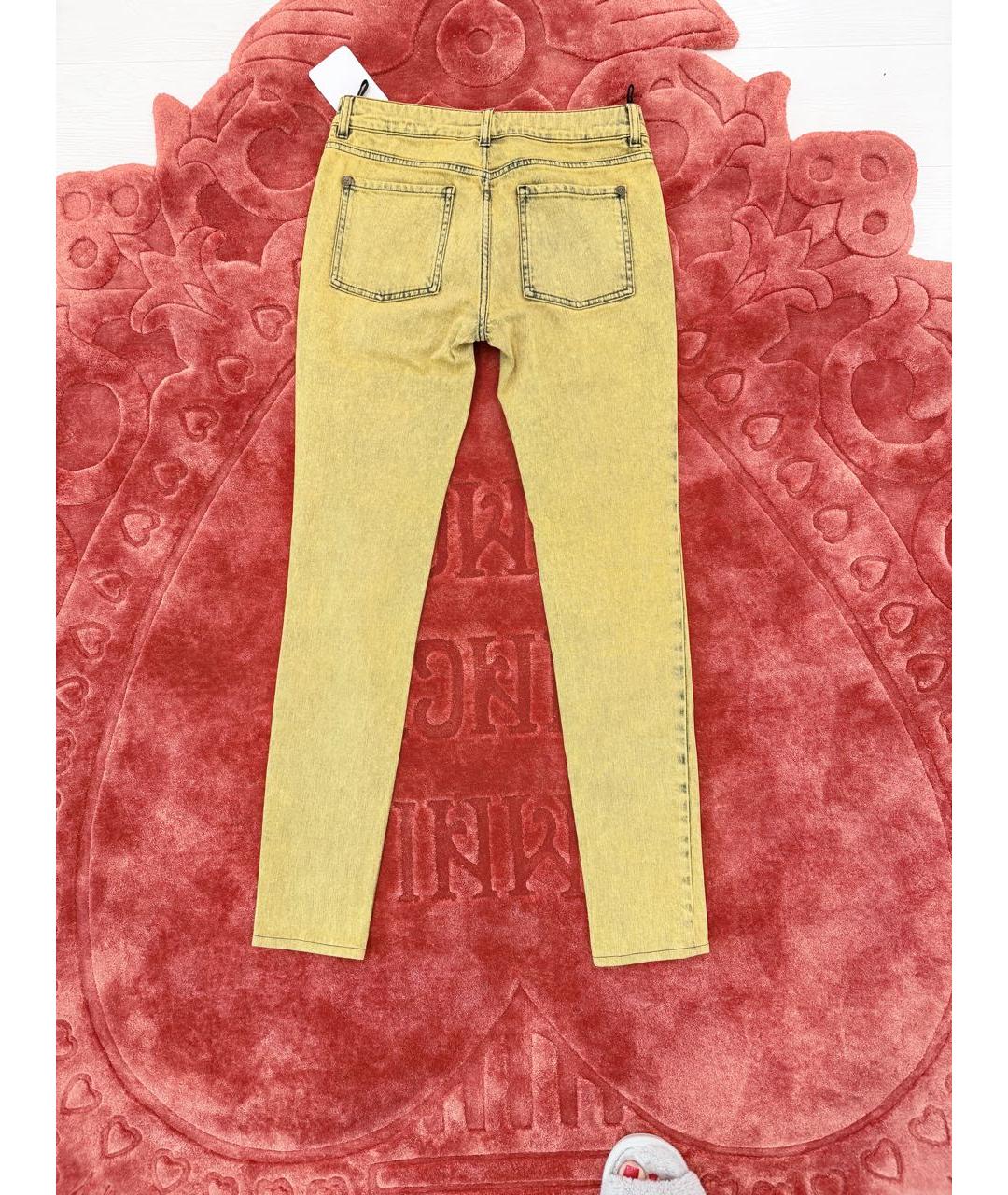 CHANEL Горчичные хлопковые джинсы слим, фото 2